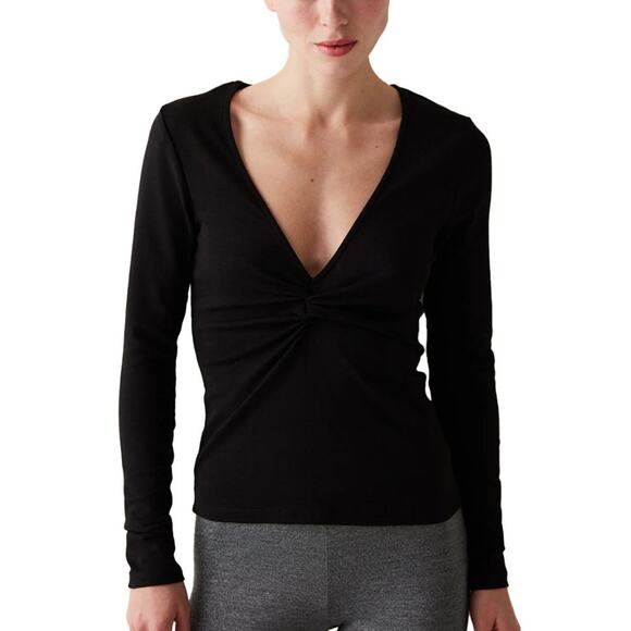 Penti Twist Knot Detail Blouse Long Sleeve Top Size XLarge Black - Picture 2 of 10